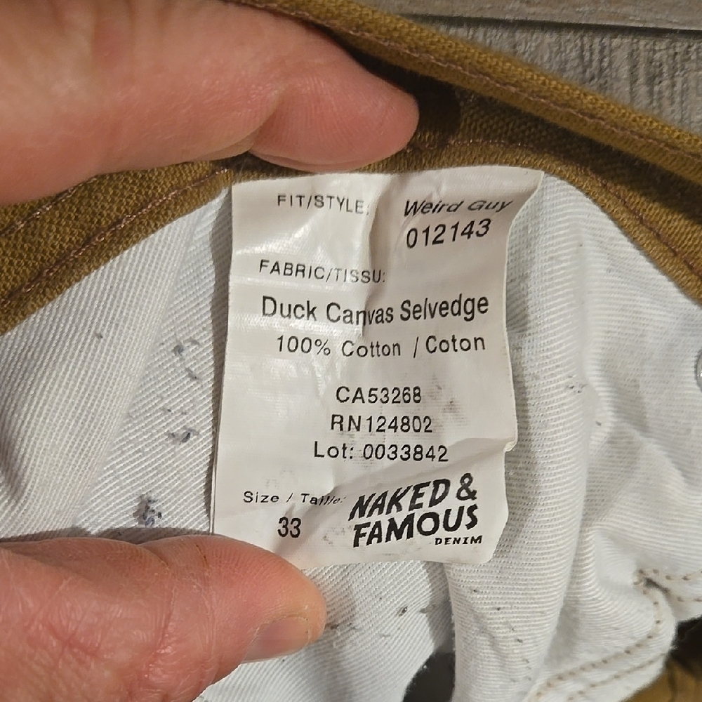 Naked & Famous Denim Tan Pants View 6